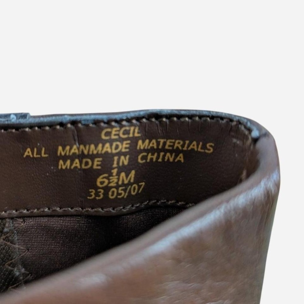 Vintage 90s Liz Claiborne Cecil Horsebit Harness Heel Ankle Boot Brown 6.5 - Picture 8 of 9